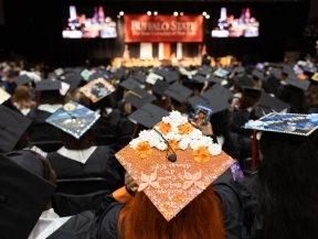 Top view of a student's mortarboard