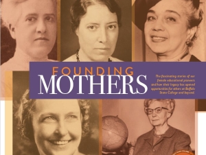 Cover of 1300 Elmwood magazine showing the faces of the Founding Mothers